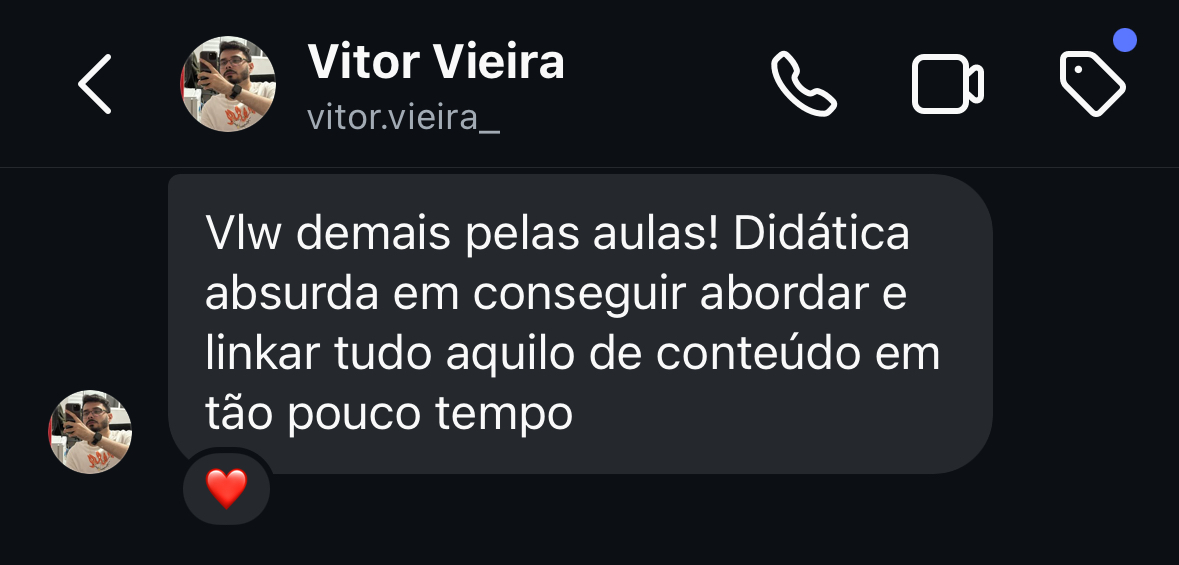 Depoimento de aluno sobre o Pré-Prova