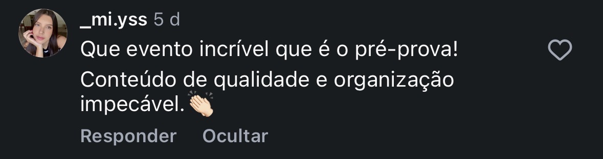 Depoimento de aluna sobre o Pré-Prova